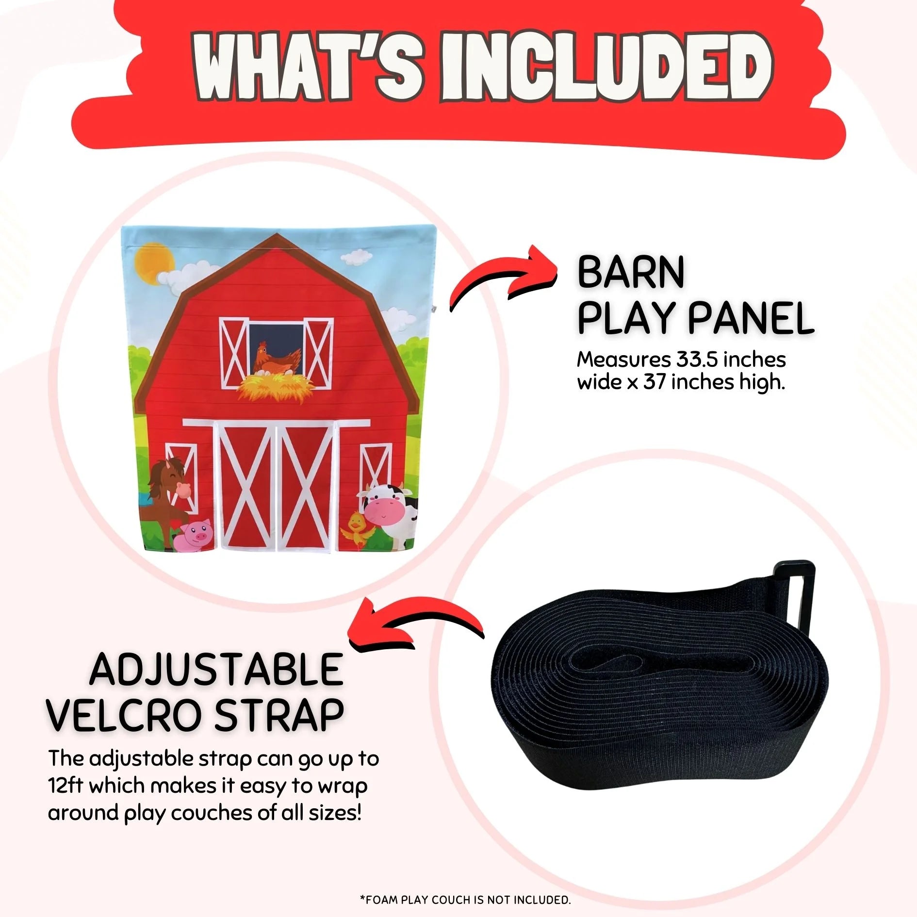 Children'S Barn Play Panel for Kids Foam Play Couch by