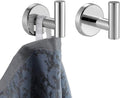 Chrome Bathroom Towel Hook, 304 Stainless Steel Coat Robe Clothes Hook for Bathroom Kitchen Garage Wall Mounted (Pack of 2), TH100-CH-P2