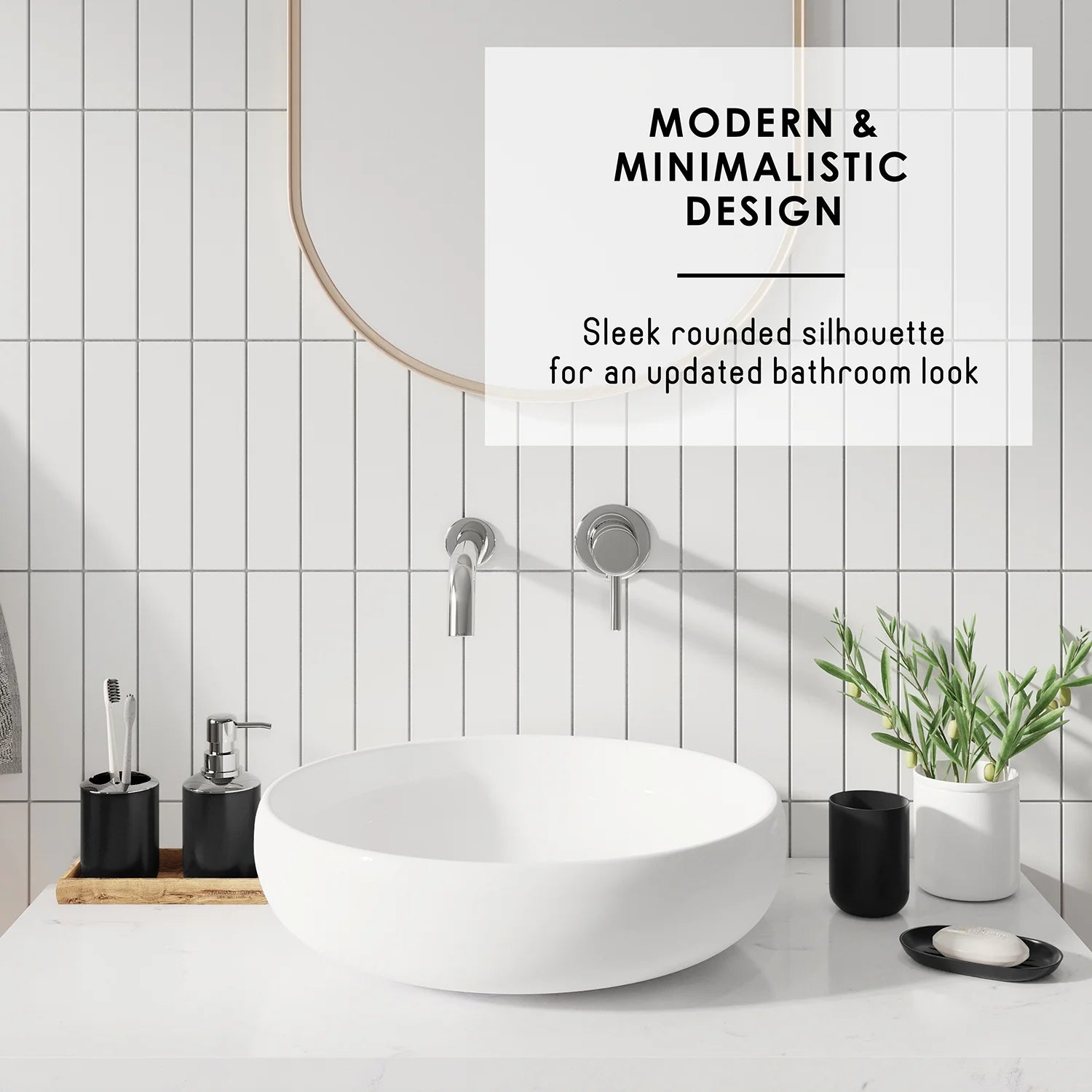 20 Piece Bathroom Accessories Set, Black Bathroom Decor Set