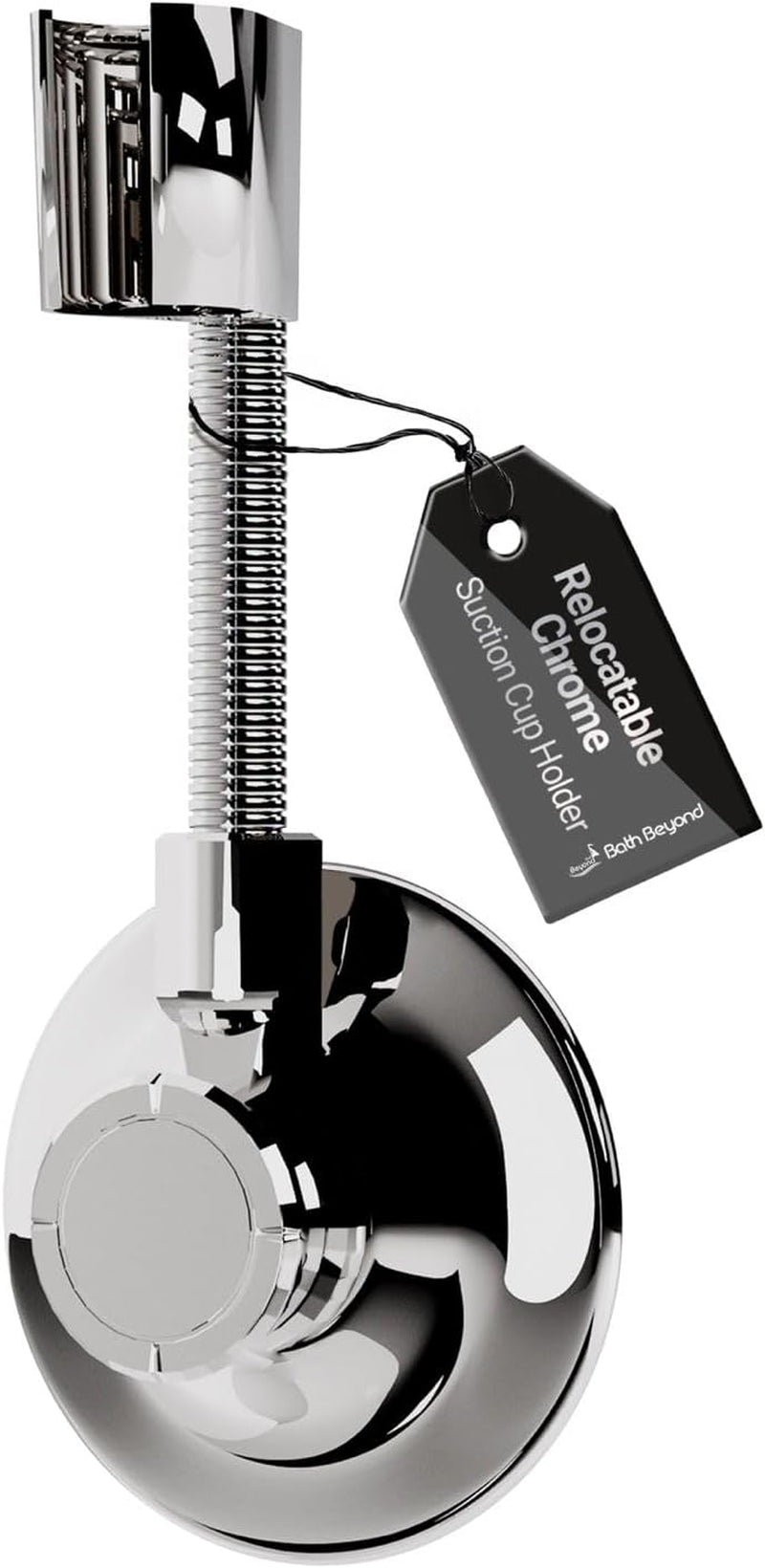 Shower Head Holder - Flexible Shower Head Holder Adjustable Vacuum Suction Cup Shower Head Wall Mount Holder for Hand Held Shower Head (Adhesive Sticker Provided) (Chrome)