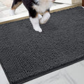 Doormat Indoor Entrance, 36"X24", Highly Absorbent Chenille Muddy Dog Washable Non Slip Front Welcome Door Floor Mat for Entryway, Dark Gray