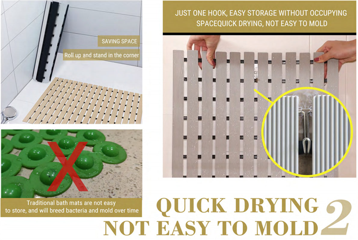 Premium Bath Mat Tub Shower Mat Non Slip PVC Bathroom Floor Pad Anti-Bacterial