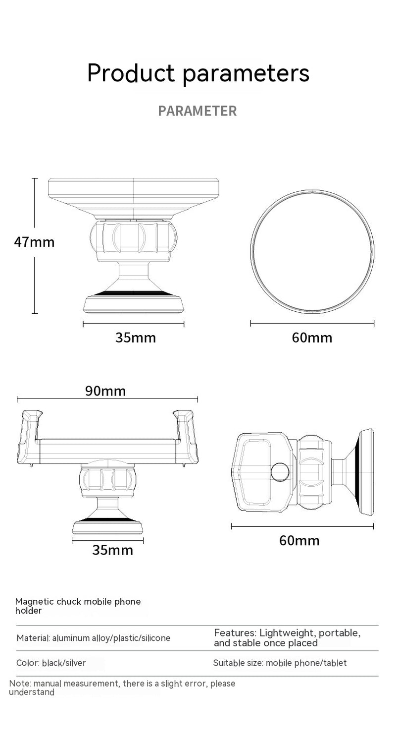 Bracket Gym Kitchen Bathroom Magnetic Suction Bracket Can Rotate 360 Degrees Portable Phone Holder