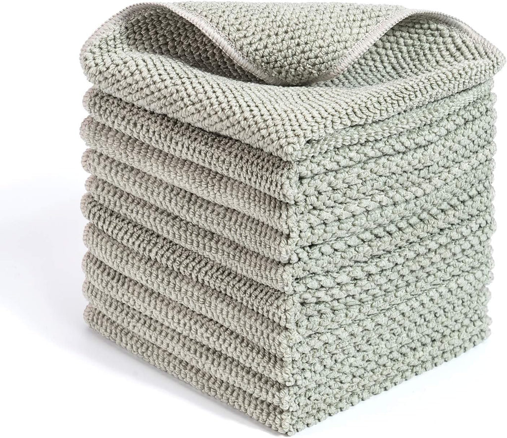 Microfiber Dish Cloths for Kitchen - Kitchen Cleaning Dish Cloth Towels Set, Absorbent Glass Cleaning Cloths for House - Extra Soft Household Cleaning Wipes Towels by  (Grey, Pack of 10)