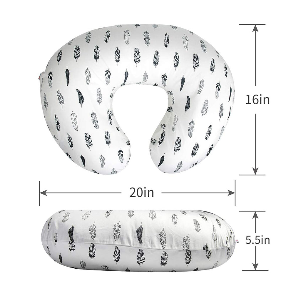 BABY Nursing Pillow Cover Slipcover,Soft and Comfortable,Feathers Design,Maternity Breastfeeding Newborn Infant Feeding Cushion Cover ZT01