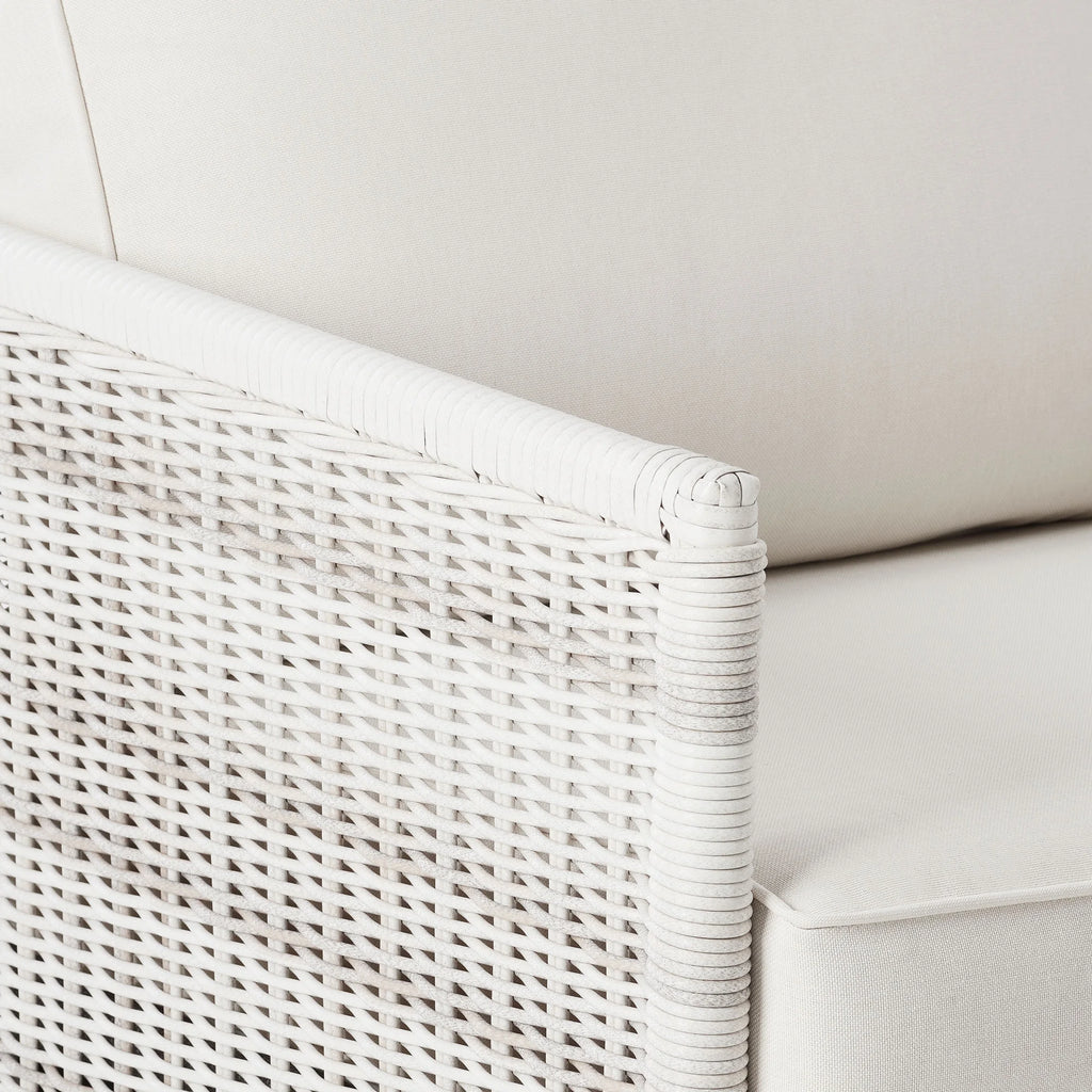 Paige Outdoor Wicker Stationary Lounge Chairs, Set of 2, White