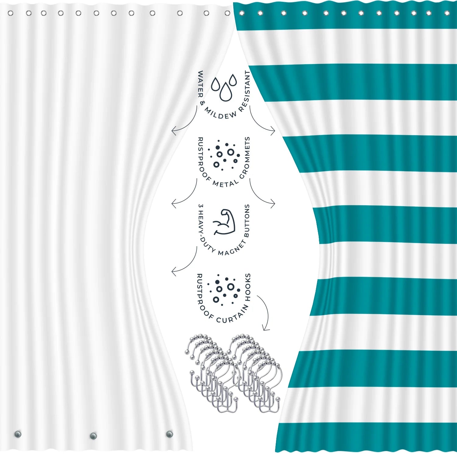 20 Piece Bathroom Accessories Set, Teal Blue Bathroom Decor Set