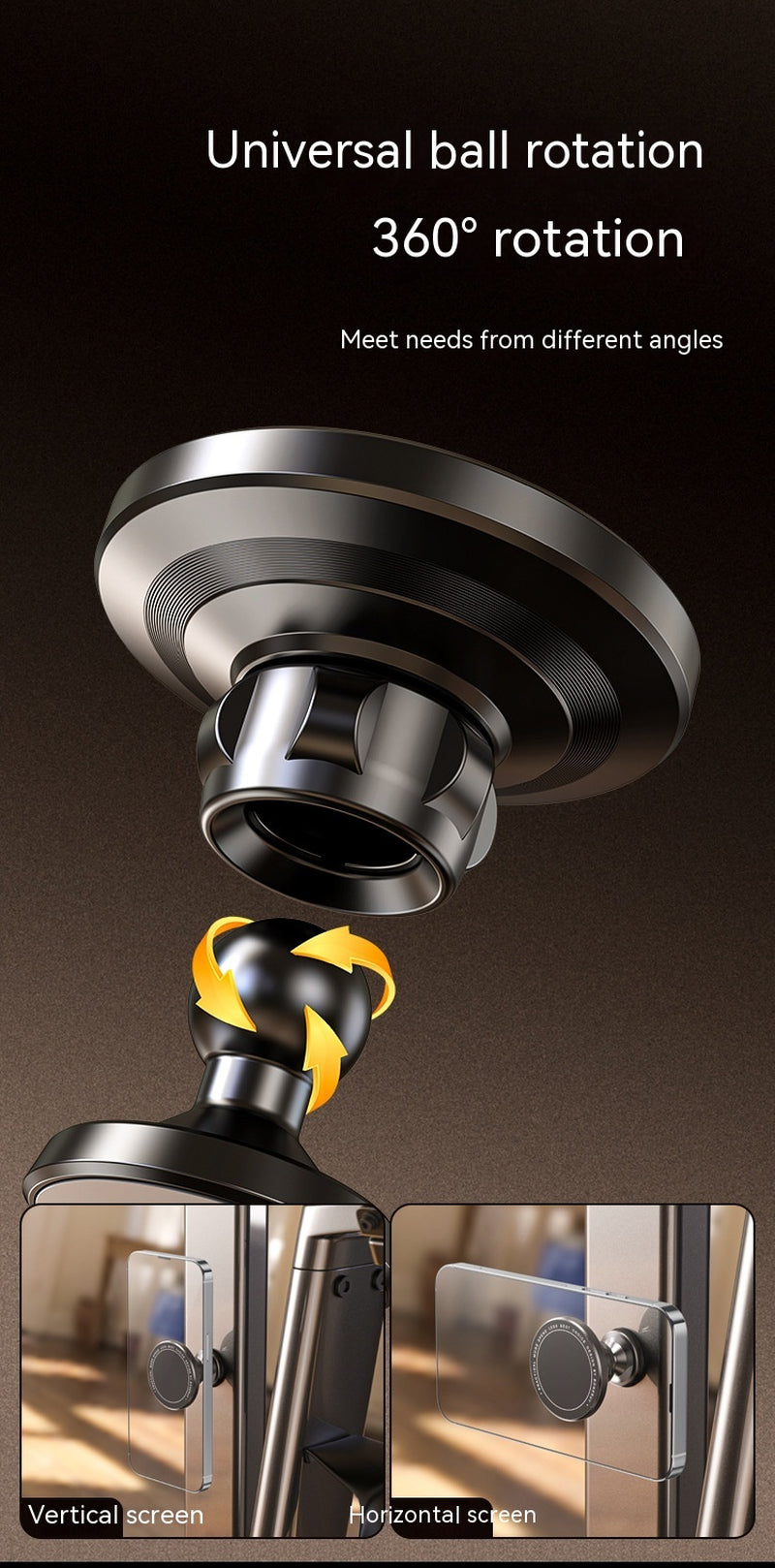 Bracket Gym Kitchen Bathroom Magnetic Suction Bracket Can Rotate 360 Degrees Portable Phone Holder