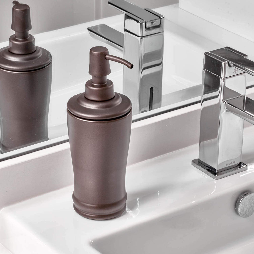 Metal Tall Liquid Soap Dispenser Pump, the Olivia Collection – 8 Oz., Bronze