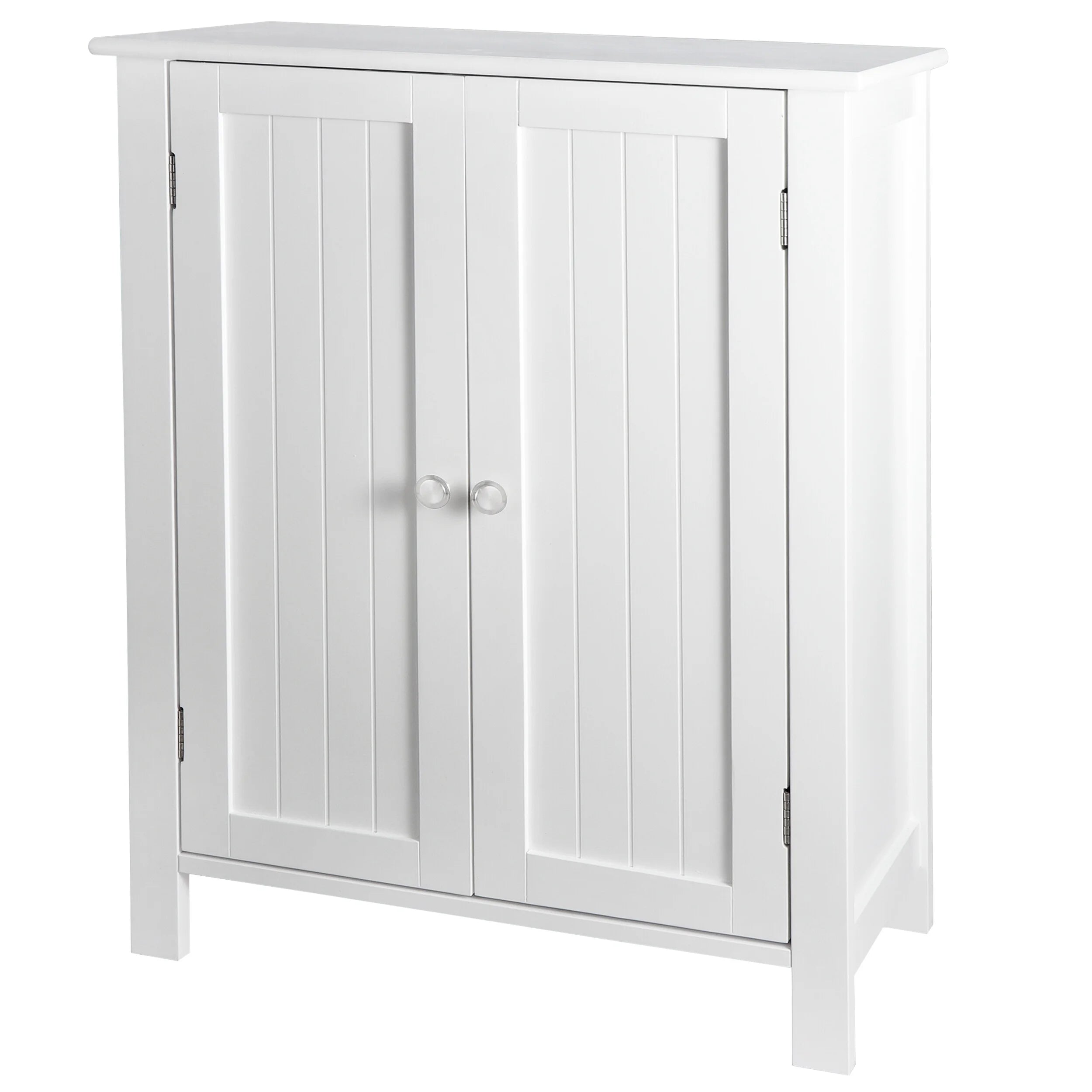 White Wooden Bathroom Floor Cabinet Storage Cupboard 3 Shelves save Space