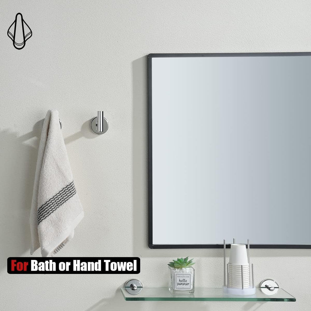 Chrome Bathroom Towel Hook, 304 Stainless Steel Coat Robe Clothes Hook for Bathroom Kitchen Garage Wall Mounted (Pack of 2), TH100-CH-P2