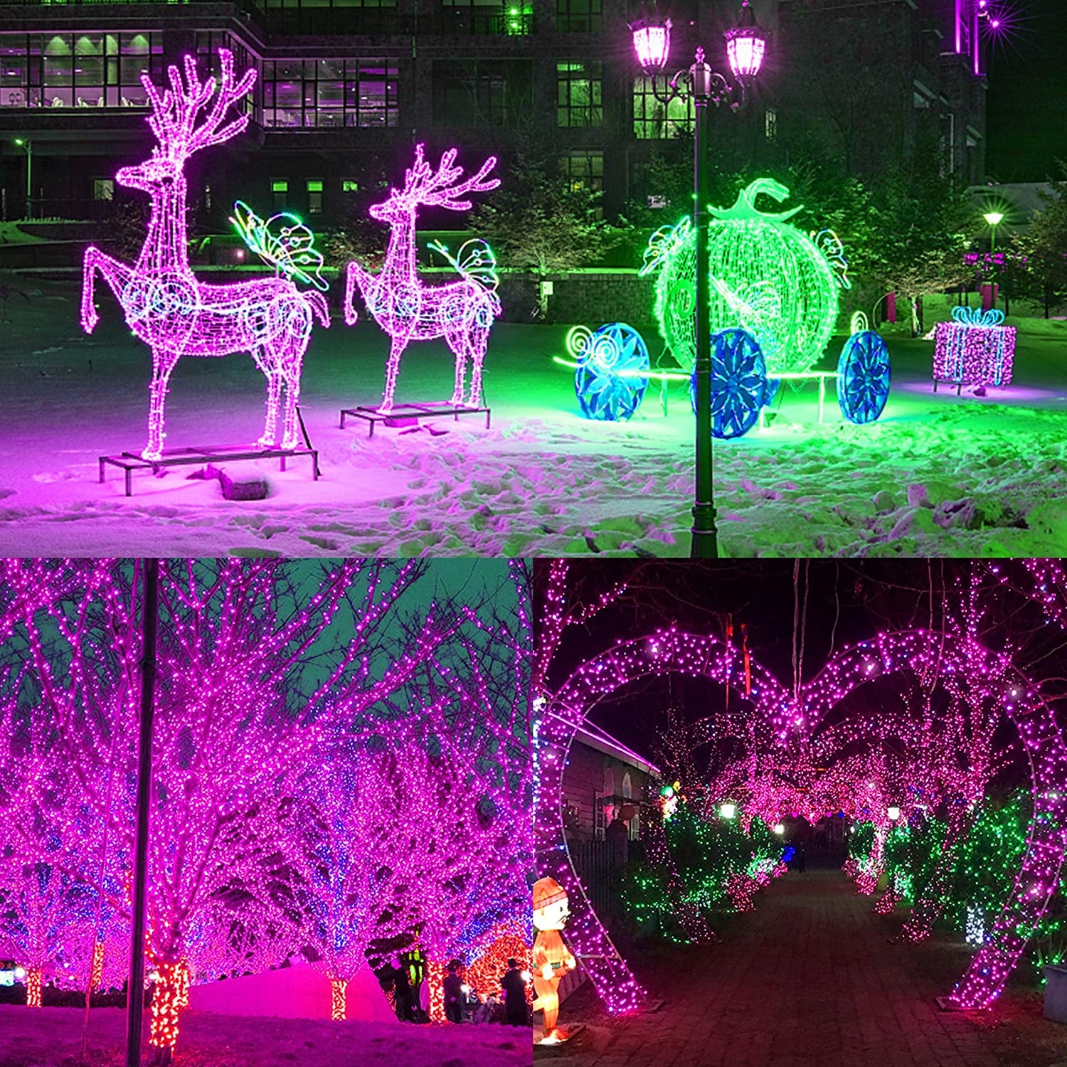 300 LED Halloween Lights, 98.5FT Halloween String Lights with 8 Lighting Modes, Waterproof & Connectable Mini Light, Plug in for Indoor Outdoor Holiday Christmas Party Bedroom Decorations (Purple)