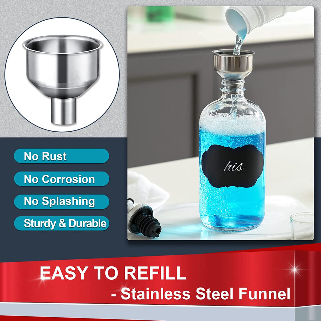 16-Ounce Glass Mouthwash Dispenser - Clear Glass Bottle with Pour Spout, Shot Gl
