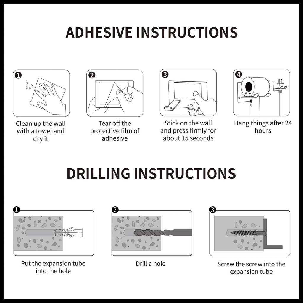 Hair Dryer Holder, New Upgrade Wall Mount Self Adhesive - Blow Dryer Holder Punching or Self-Adhesive Two Ways to Use and Fit for Most Hair Dryers