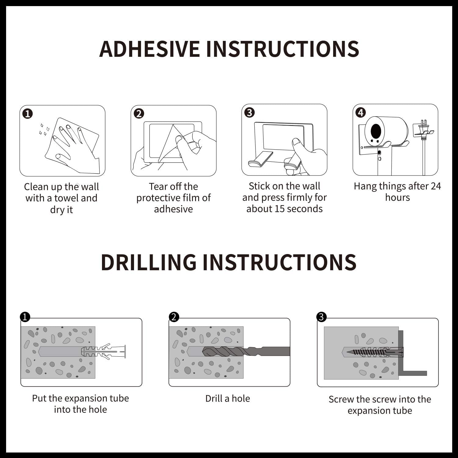 Hair Dryer Holder, New Upgrade Wall Mount Self Adhesive - Blow Dryer Holder Punching or Self-Adhesive Two Ways to Use and Fit for Most Hair Dryers