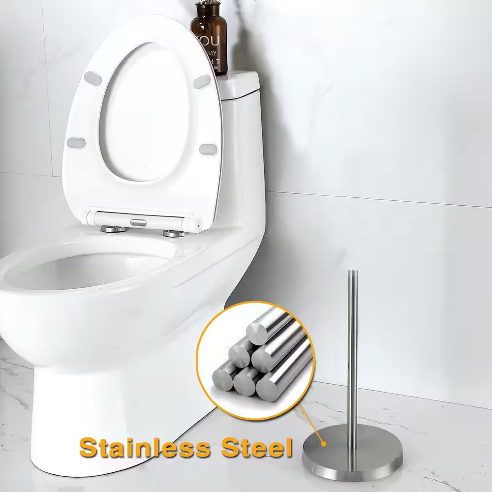 Bath Freestanding Toilet Paper Holder Tissue Roll Storage Stand Hand Towel Holder in Stainless Steel Brusher Nickel