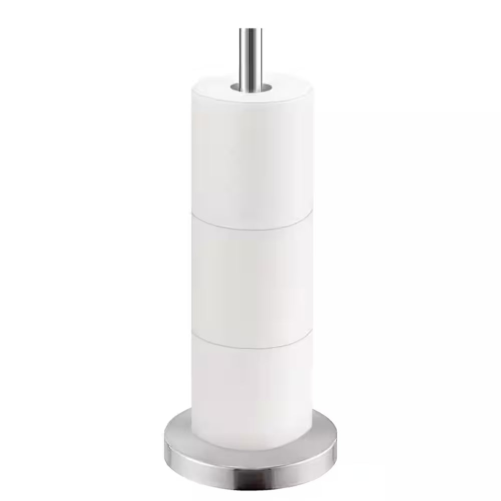 Bath Freestanding Toilet Paper Holder Tissue Roll Storage Stand Hand Towel Holder in Stainless Steel Brusher Nickel