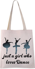 Dancer Tote Bag Just a G Who Loves Dance Shoulder Bag Dance Lover Gifts Ballerina Gift Bag Ballet G Gifts(Loves Dance Tote)