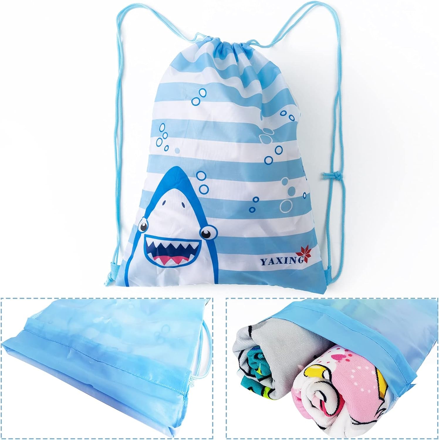Kids Beach Towel for Boys Girls, Shark Hooded Bath Towel Wrap, Toddler Pool Towel with Hood
