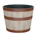 12.9" X 12.9" X 10" Whiskey Barrel Light Brown 100% Recycled Resin Planter