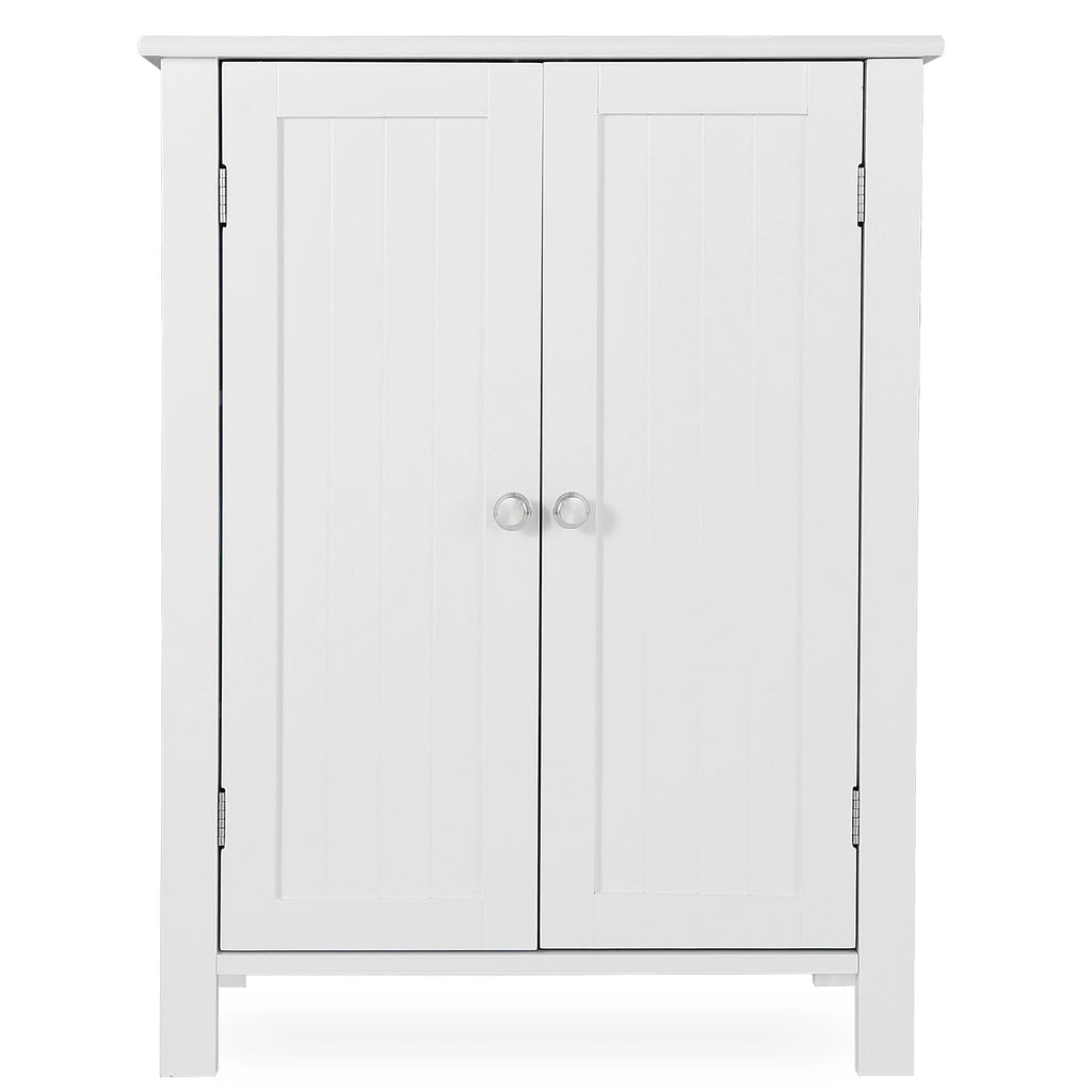 White Wooden Bathroom Floor Cabinet Storage Cupboard 3 Shelves save Space