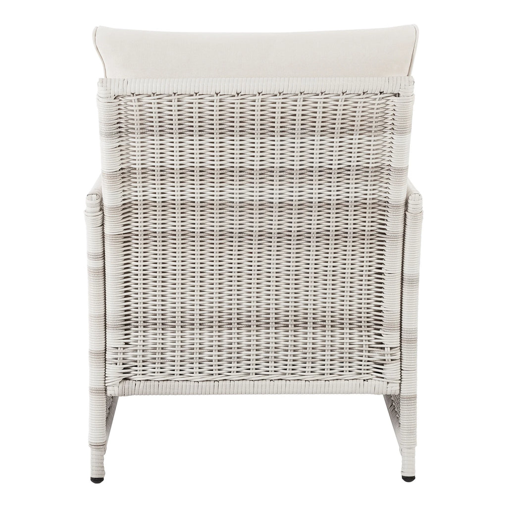 Paige Outdoor Wicker Stationary Lounge Chairs, Set of 2, White