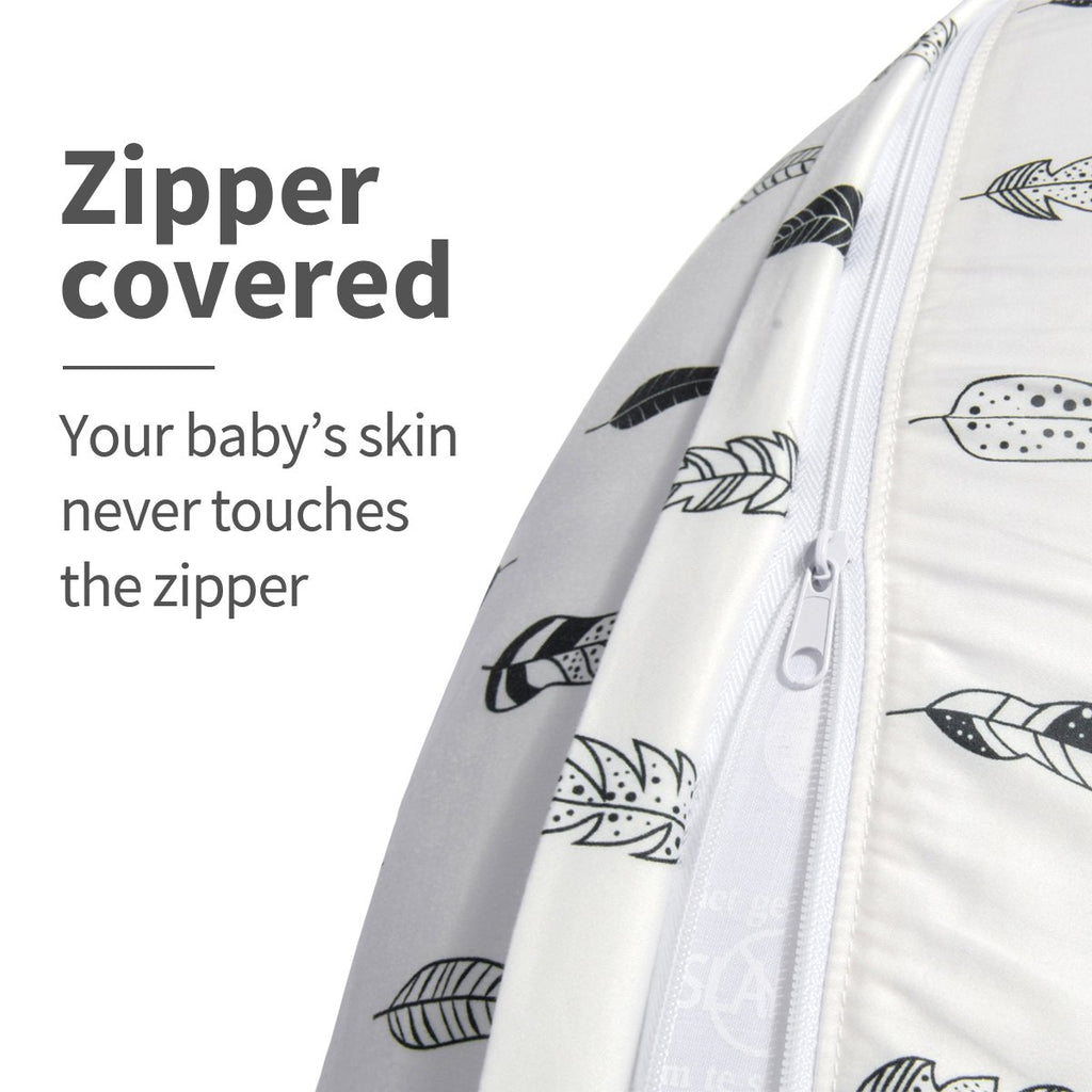 BABY Nursing Pillow Cover Slipcover,Soft and Comfortable,Feathers Design,Maternity Breastfeeding Newborn Infant Feeding Cushion Cover ZT01