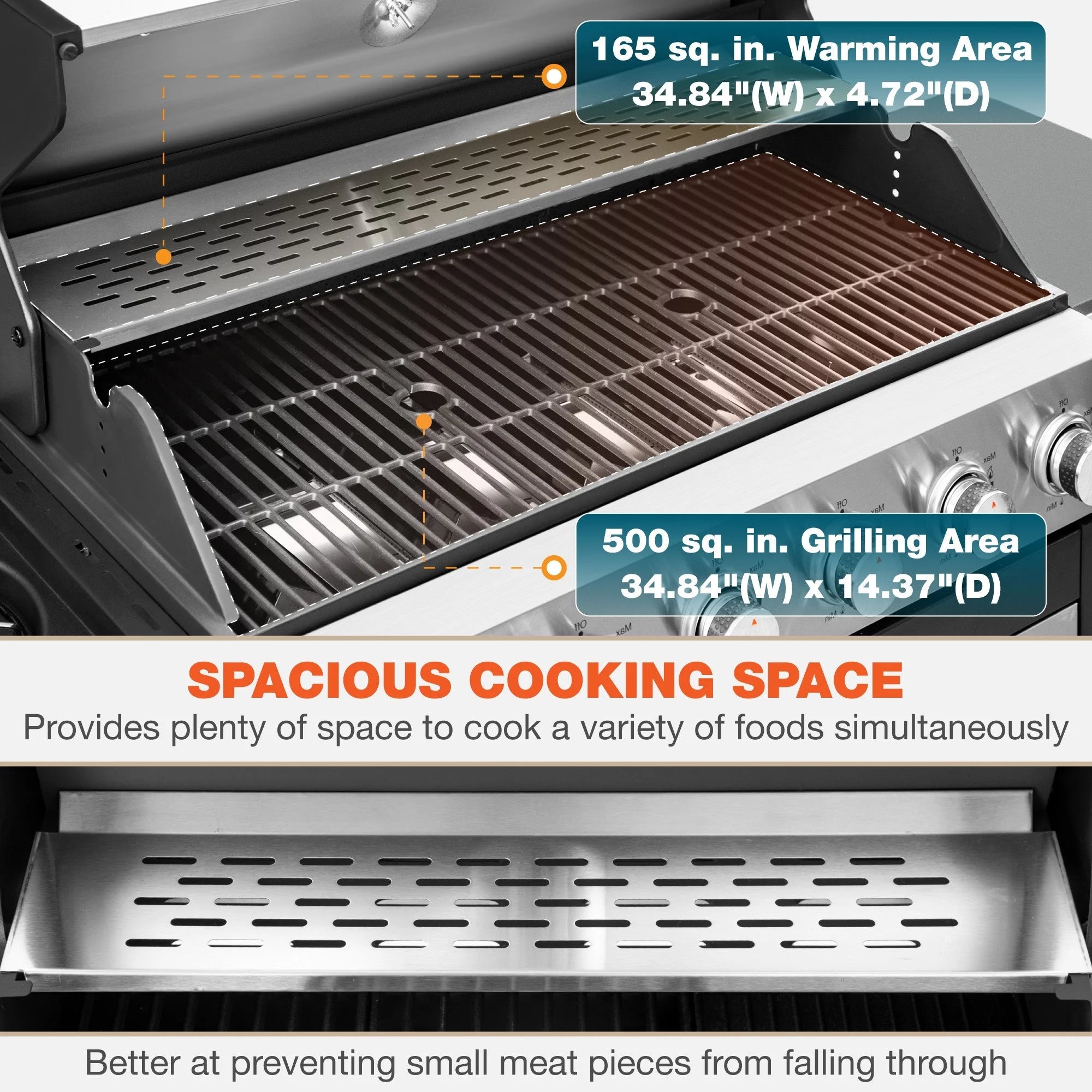 Stainless Steel 6-Burner Propane Gas Grill with Side Burner