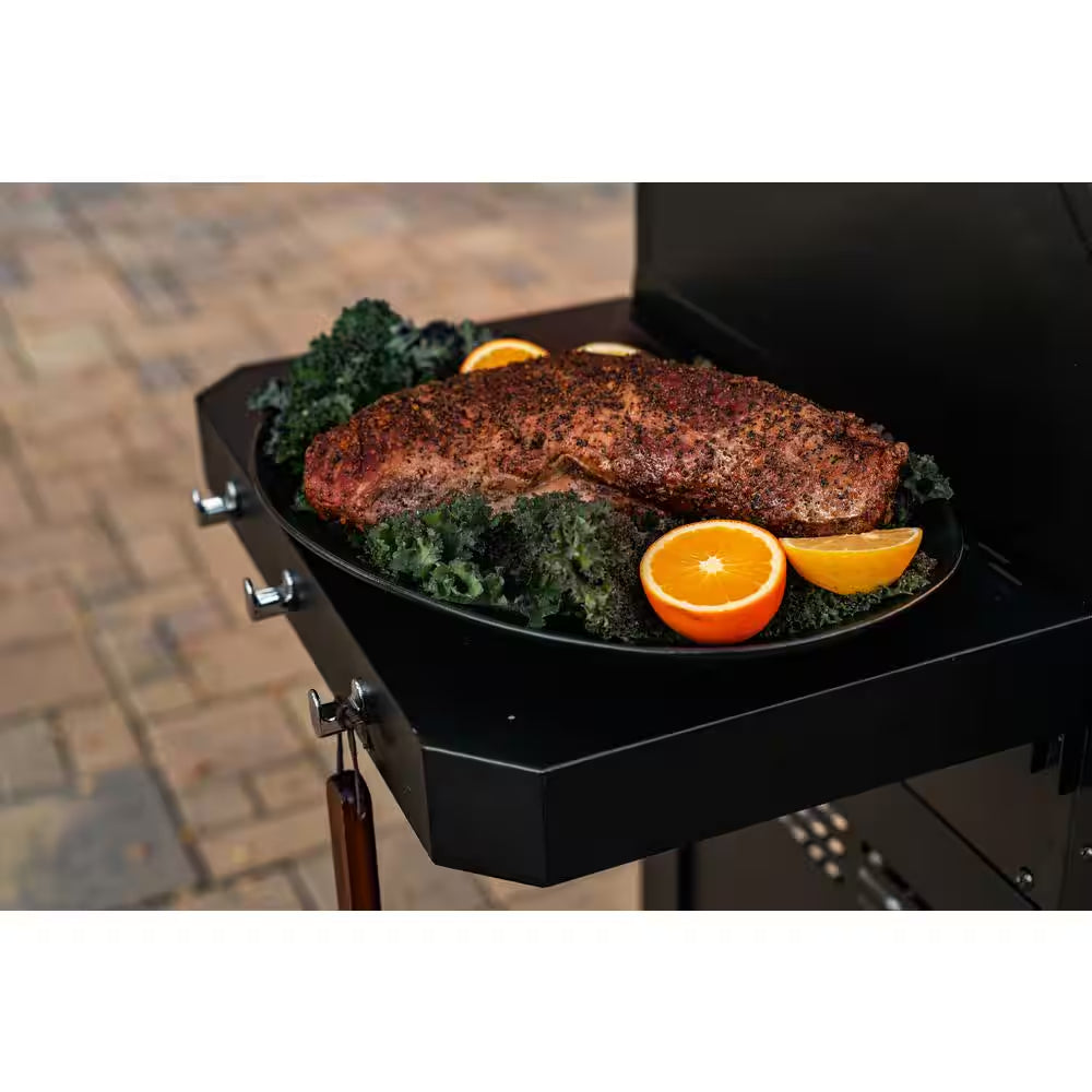 Oakford 1150 Pro 3-Burner Propane Gas and Offset Charcoal Smoker Combo Grill in Black