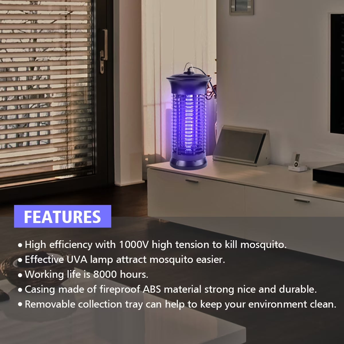 Electric Bug Zapper, Powerful Insect Killer, Mosquito Zappers, Mosquito Lamp, Light-Emitting Flying Insect Trap for Indoor