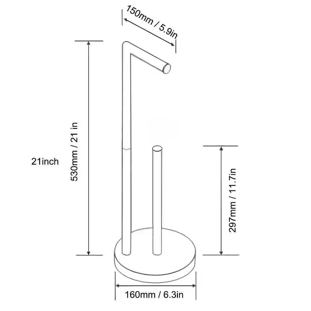 Bathroom Freestanding Toilet Paper Holder Stand with Reserver in Matte Black