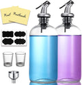 16-Ounce Glass Mouthwash Dispenser - Clear Glass Bottle with Pour Spout, Shot Gl