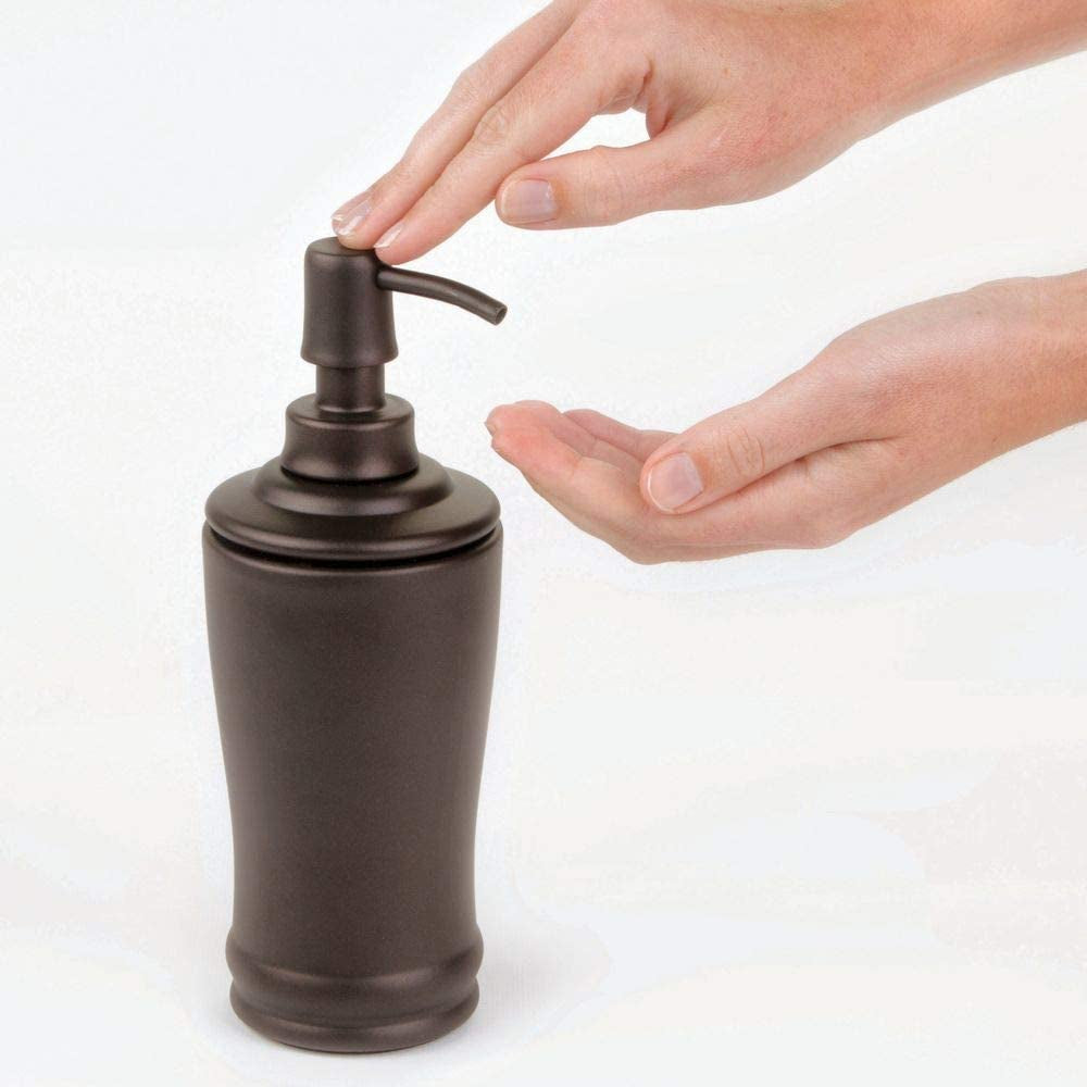 Metal Tall Liquid Soap Dispenser Pump, the Olivia Collection – 8 Oz., Bronze