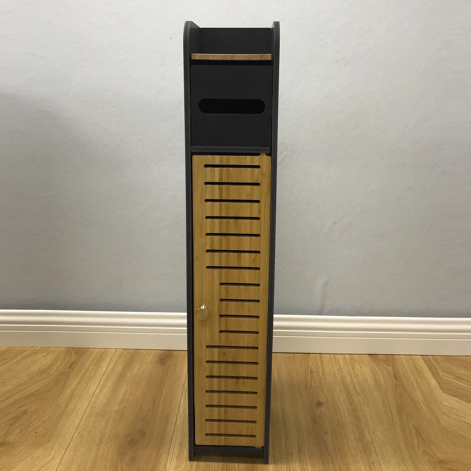 Toilet Paper Stand,Toilet Paper Holder Stand beside Toilet Storage for Bathtroom Storage,Narrow Bathroom Cabinet for Small Space,Black by
