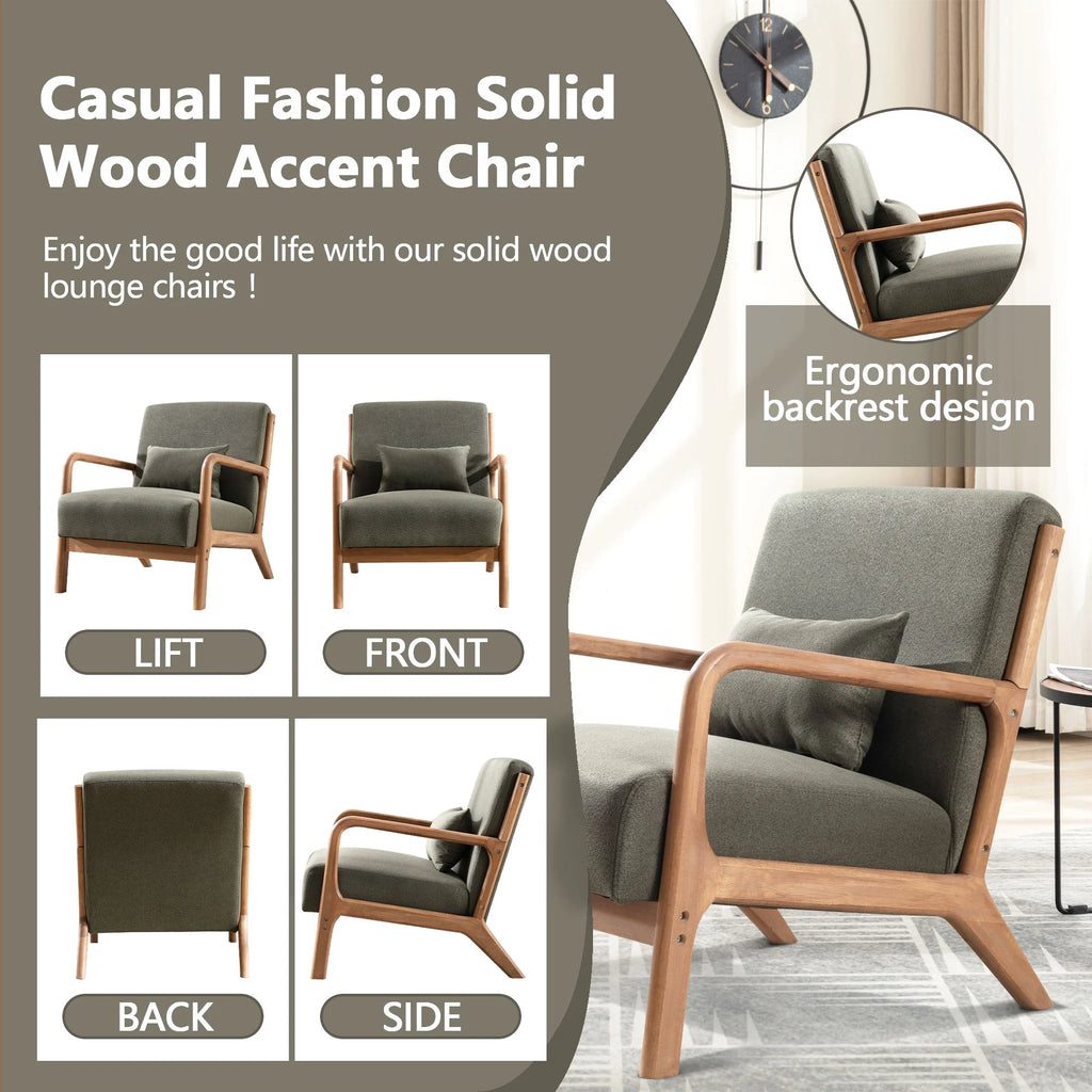 Mid Century Modern Accent Chair, Green