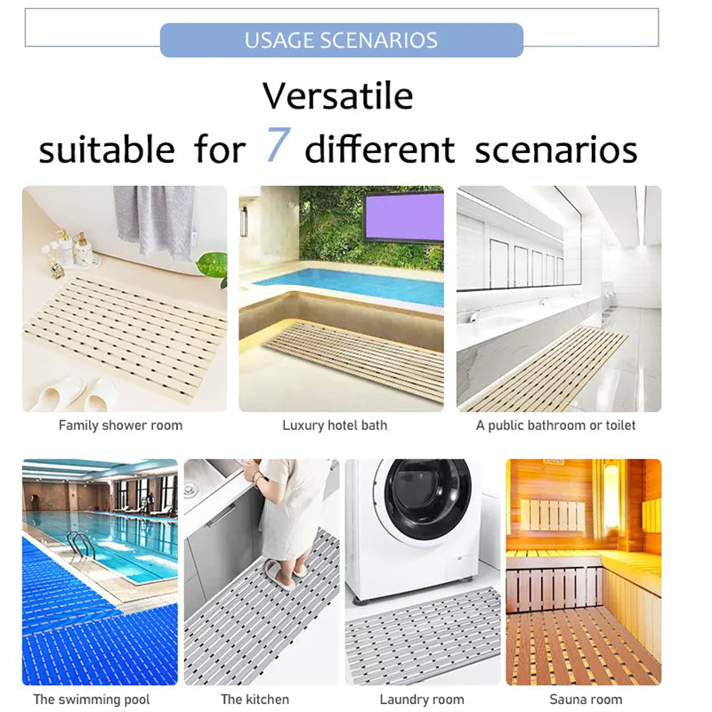 Premium Bath Mat Tub Shower Mat Non Slip PVC Bathroom Floor Pad Anti-Bacterial