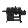Oakford 1150 Pro 3-Burner Propane Gas and Offset Charcoal Smoker Combo Grill in Black