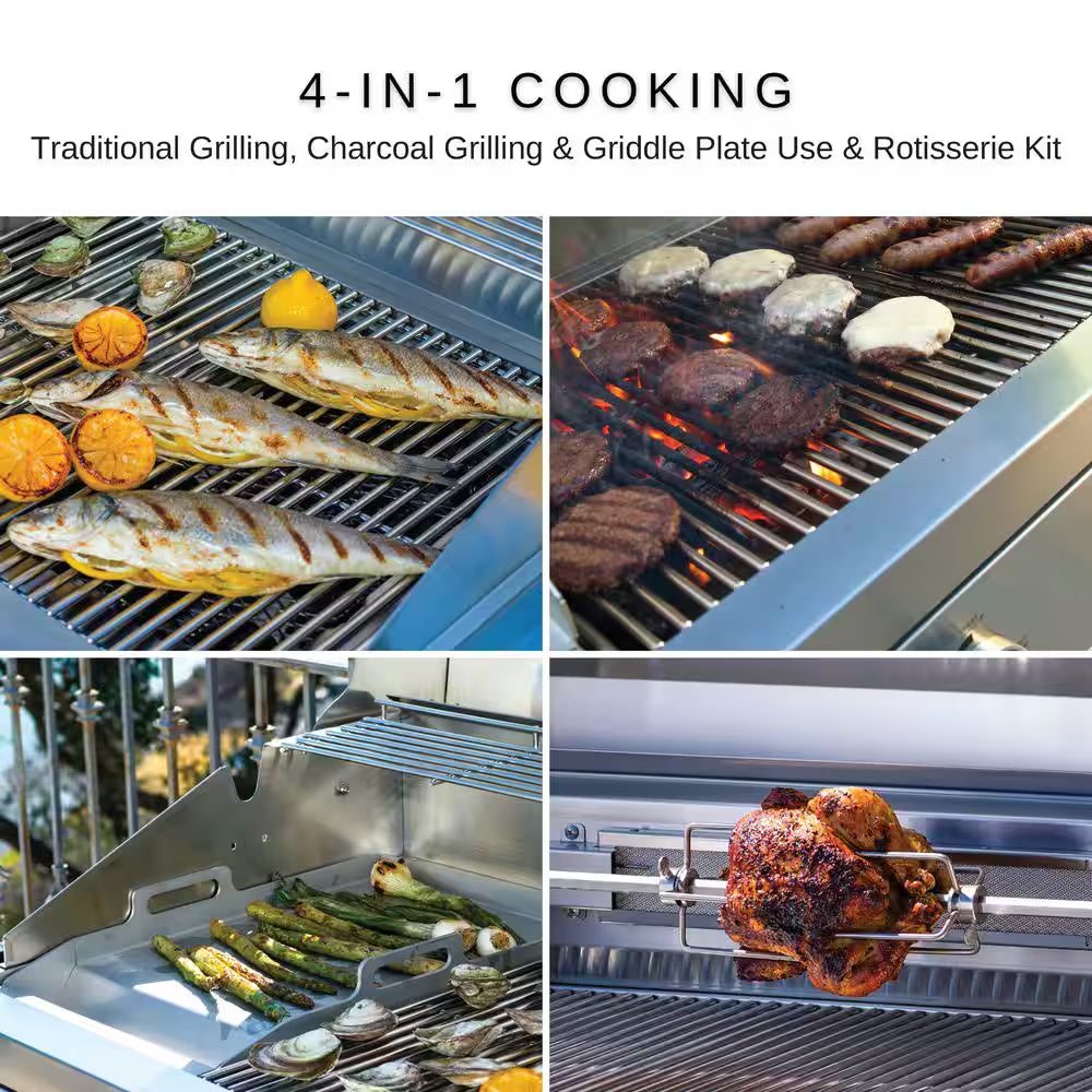 Premium 4-Burner Natural Gas Grill in 304 Stainless Steel