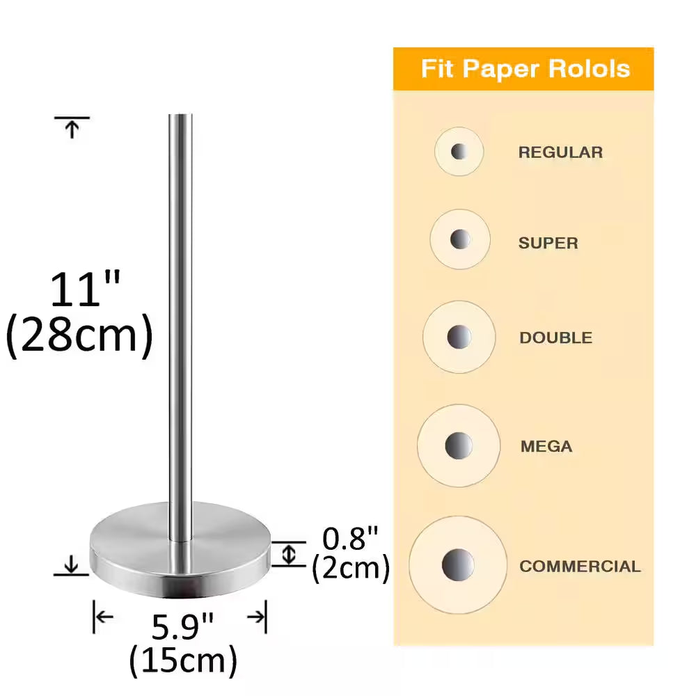 Bath Freestanding Toilet Paper Holder Tissue Roll Storage Stand Hand Towel Holder in Stainless Steel Brusher Nickel