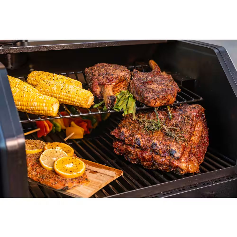 Oakford 1150 Pro 3-Burner Propane Gas and Offset Charcoal Smoker Combo Grill in Black