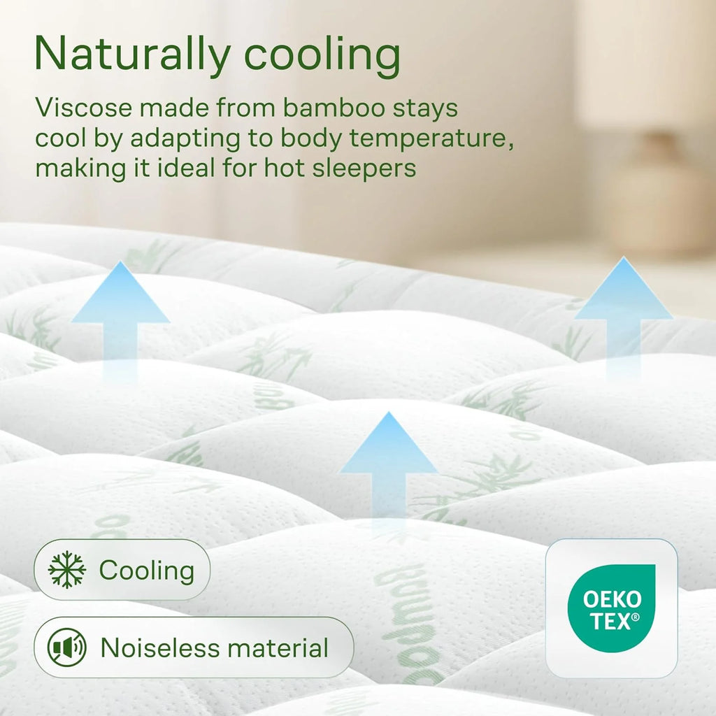 Niagara Sleep Solution Bamboo Full Size Mattress Topper, Mattress Pad, Mattress Cover 54X75 Inches