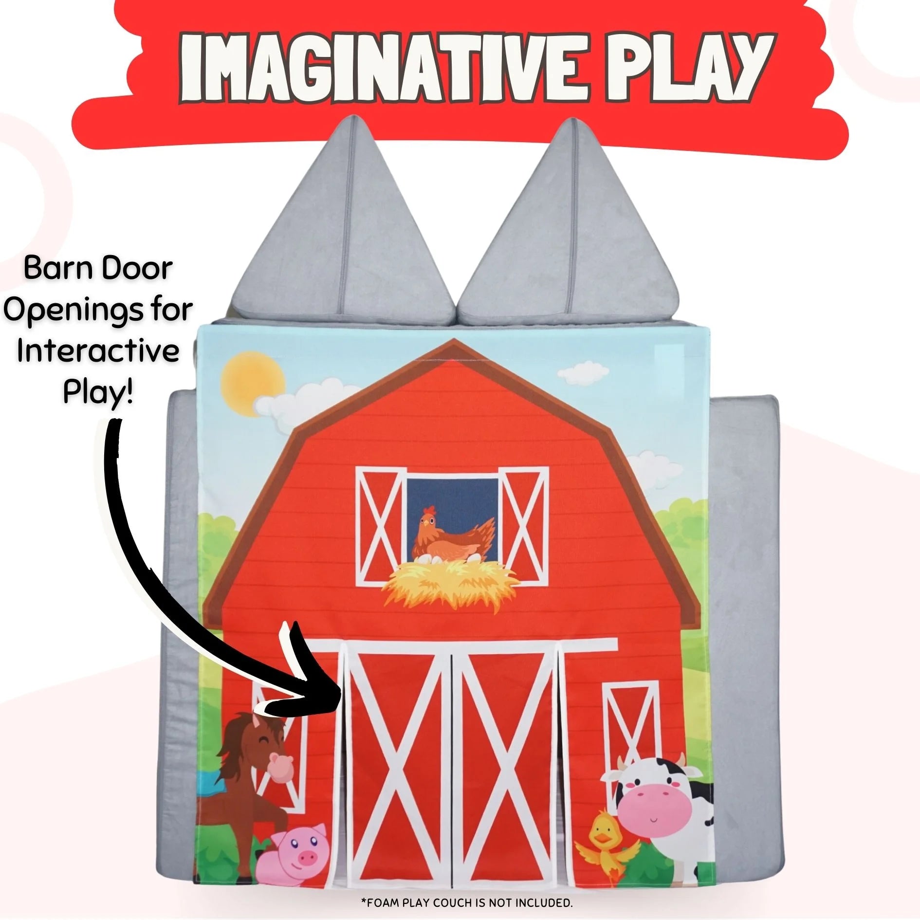 Children'S Barn Play Panel for Kids Foam Play Couch by