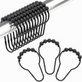 Black Shower Curtain Hooks, Decorative Shower Curtain Hooks, Shower Hooks for Shower Curtain Rust Proof Stainless Steel Shower Curtain Hooks Set of 12