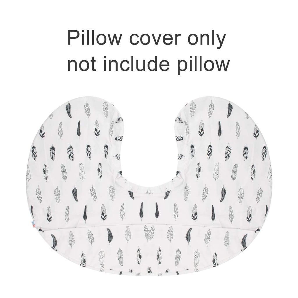 BABY Nursing Pillow Cover Slipcover,Soft and Comfortable,Feathers Design,Maternity Breastfeeding Newborn Infant Feeding Cushion Cover ZT01