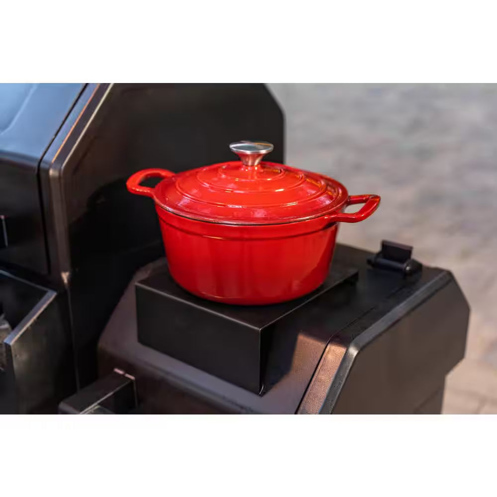 Oakford 1150 Pro 3-Burner Propane Gas and Offset Charcoal Smoker Combo Grill in Black