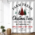 Christmas Shower Curtain, Xmas Shower Curtains, Pine Tree Shower Curtain Set, Waterproof Christmas Bathroom Decor, Merry Shower Curtain, Farm Christmas Tree, 72''W X 72''H
