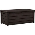 Brightwood 120 Gallon Durable Resin Outdoor Deck Box Storage Organization, Brown