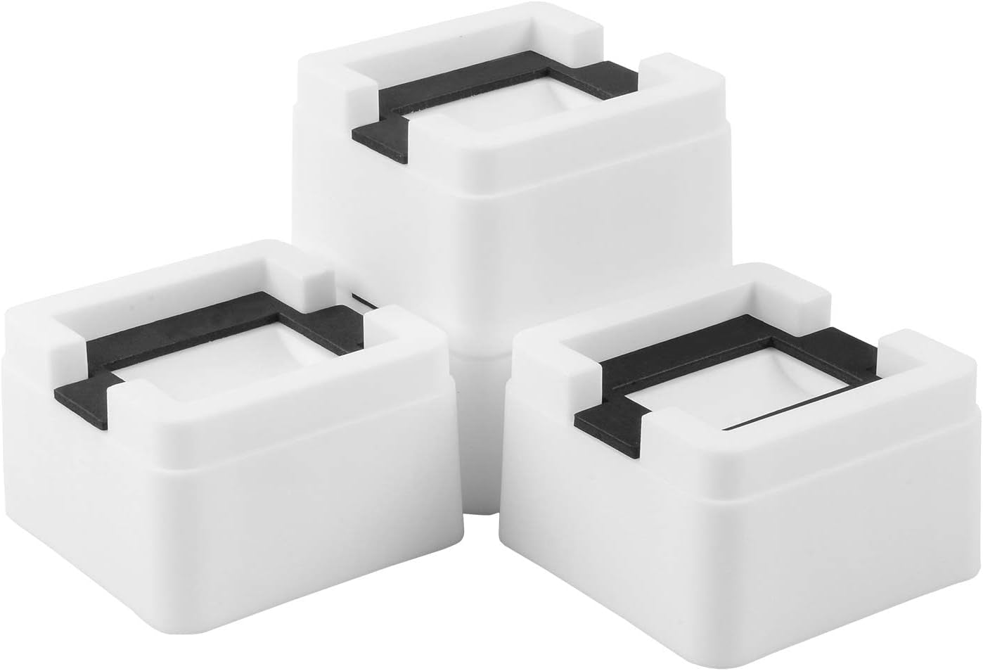 2 Inch Heavy Duty Bed Risers 4 Inch Adjustable Bed Lifts Fits to All Wheels of Furniture, Sofa and Table, Couch Bed Frame Riser 4 Pack White