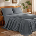Bed Sheets Set, 1800 Series Microfiber Deep Pocket 4 Pieces Luxury Soft Sheet Set, Queen, Dark Gray