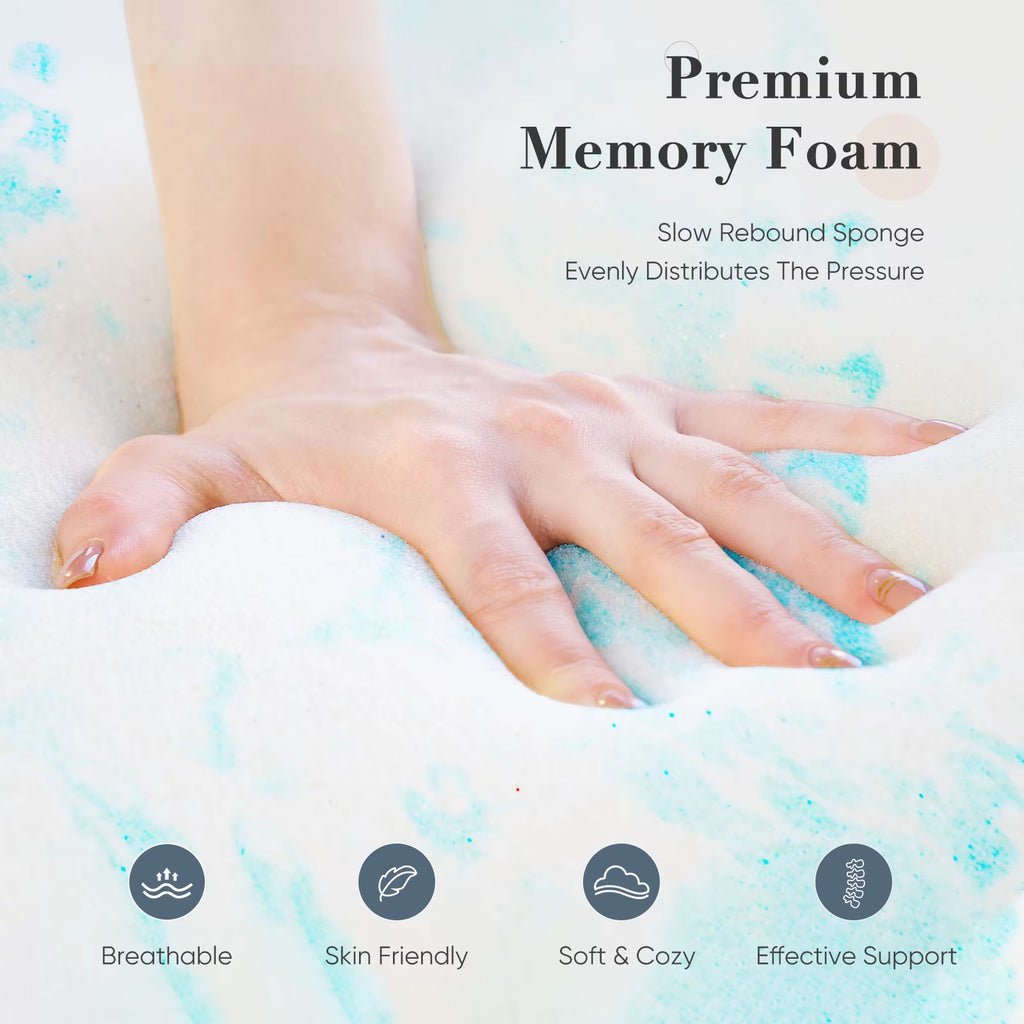 2-3 Inch Gel Memory Foam Mattress Topper Full Size Cooling Mattress Soft and Breathable Bed Topper School Bedroom Furniture